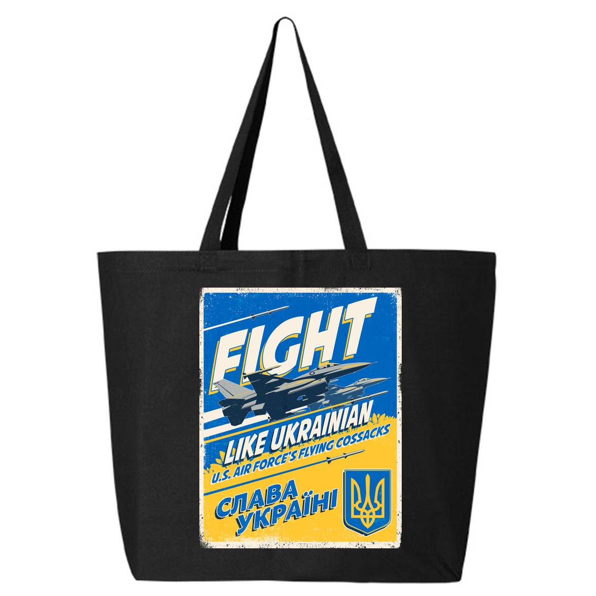 Vintage FIGHT Like Ukrainian US AIR Force's Flying Cossacks Poster 25L Jumbo Tote