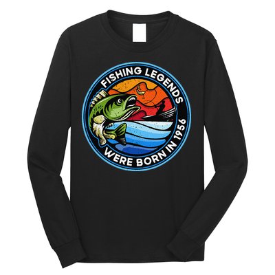 Vintage Fishing Legends Were Born In 1956 Birthday Long Sleeve Shirt