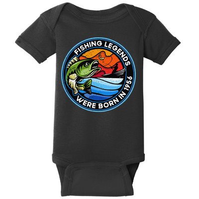 Vintage Fishing Legends Were Born In 1956 Birthday Baby Bodysuit