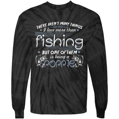 Vintage Fishing Love Fish Being Poppie Birthday Gifts Tie-Dye Long Sleeve Shirt