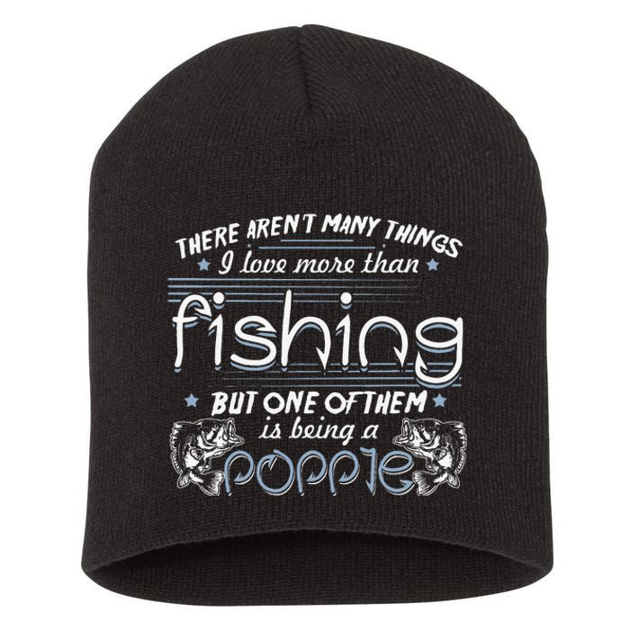 Vintage Fishing Love Fish Being Poppie Birthday Gifts Short Acrylic Beanie