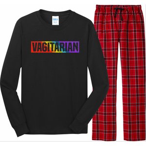 Vagitarian Funny Lesbian Pride Lgbt Rainbow Parade Festival Long Sleeve Pajama Set