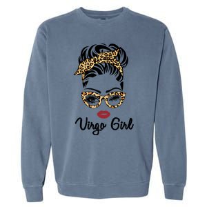 Virgo Face Leopard Bandana Wink Eye Funny Gift Garment-Dyed Sweatshirt