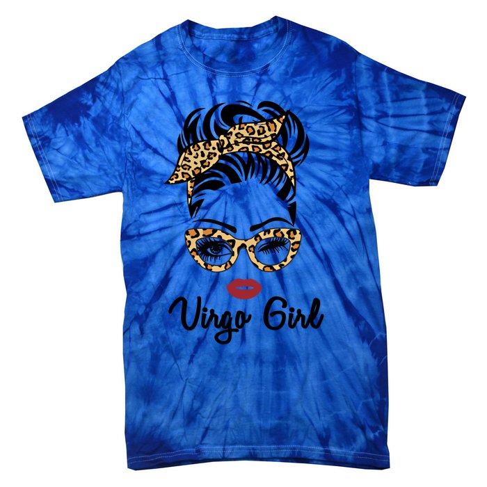 Virgo Face Leopard Bandana Wink Eye Funny Gift Tie-Dye T-Shirt