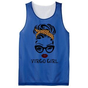 Virgo Face Leopard Bandana Wink Eye Gift Mesh Reversible Basketball Jersey Tank