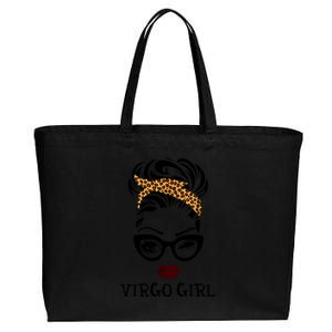 Virgo Face Leopard Bandana Wink Eye Gift Cotton Canvas Jumbo Tote