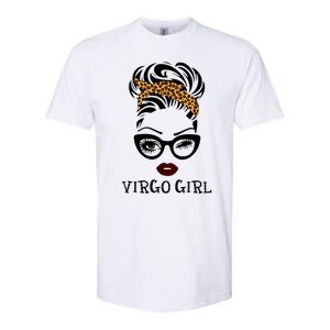 Virgo Face Leopard Bandana Wink Eye Gift Softstyle CVC T-Shirt