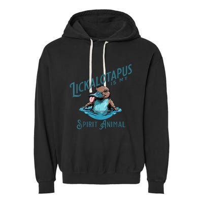 Vintage Funny Lickalottapus Is My Spirit Animal Lovers Meme Garment-Dyed Fleece Hoodie