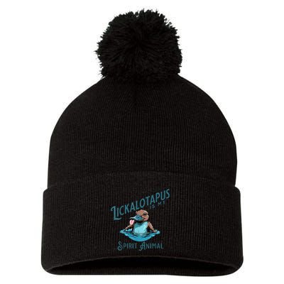 Vintage Funny Lickalottapus Is My Spirit Animal Lovers Meme Pom Pom 12in Knit Beanie