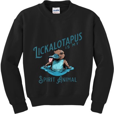 Vintage Funny Lickalottapus Is My Spirit Animal Lovers Meme Kids Sweatshirt