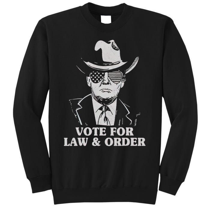 Vote for Law And Order 2024 Trump, USA Flag, Republican Vote  Tall Sweatshirt