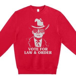 Vote for Law And Order 2024 Trump, USA Flag, Republican Vote  Premium Crewneck Sweatshirt