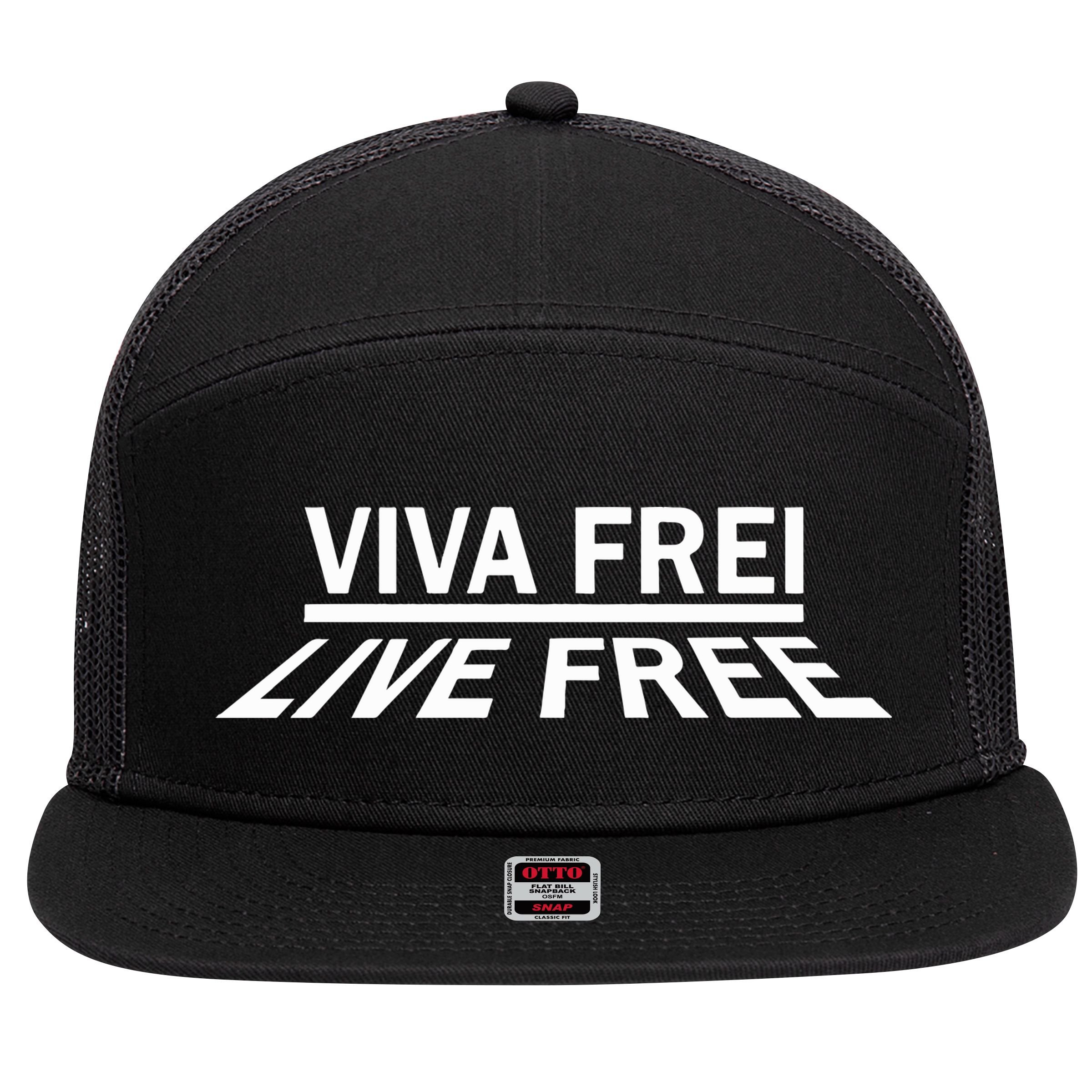 Viva Frei Live Free 7 Panel Mesh Trucker Snapback Hat