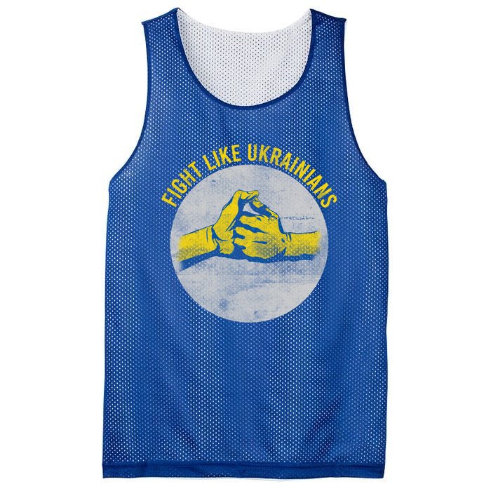 Vintage Fight Like Ukrainians Flag Gift Mesh Reversible Basketball Jersey Tank