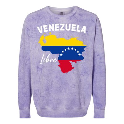 Venezuela Flag Map Proud American Venezuelan Venezuela Libre Colorblast Crewneck Sweatshirt