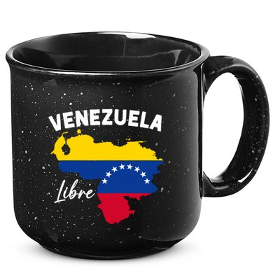 Venezuela Flag Map Proud American Venezuelan Venezuela Libre 15oz Campfire Ceramic Mug