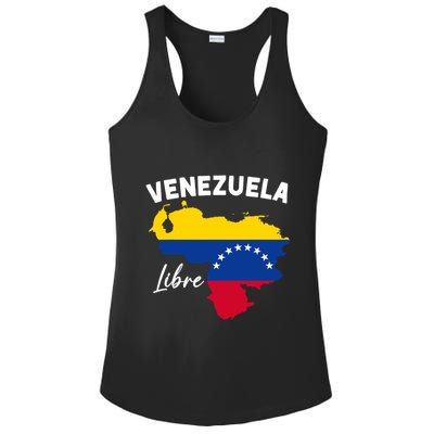 Venezuela Flag Map Proud American Venezuelan Venezuela Libre Ladies PosiCharge Competitor Racerback Tank