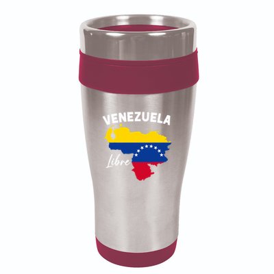 Venezuela Flag Map Proud American Venezuelan Venezuela Libre 16oz Travel Tumbler