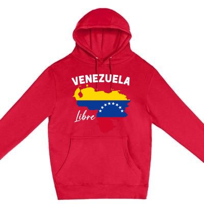 Venezuela Flag Map Proud American Venezuelan Venezuela Libre Premium Pullover Hoodie