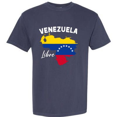 Venezuela Flag Map Proud American Venezuelan Venezuela Libre Garment-Dyed Heavyweight T-Shirt