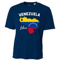 Venezuela Flag Map Proud American Venezuelan Venezuela Libre Cooling Performance Crew T-Shirt