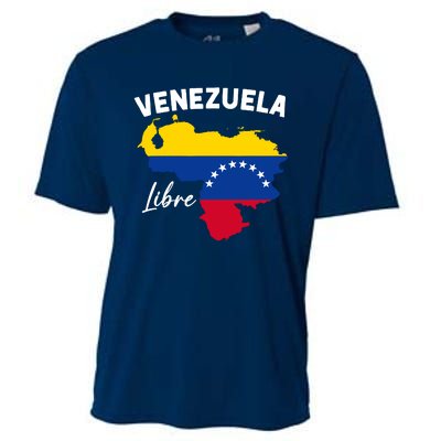 Venezuela Flag Map Proud American Venezuelan Venezuela Libre Cooling Performance Crew T-Shirt