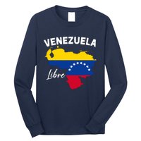 Venezuela Flag Map Proud American Venezuelan Venezuela Libre Long Sleeve Shirt