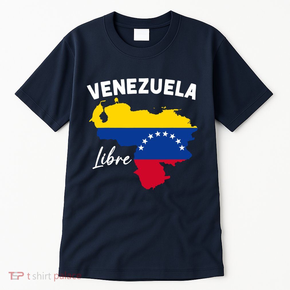 Venezuela Flag Map Proud American Venezuelan Venezuela Libre Tall T-Shirt