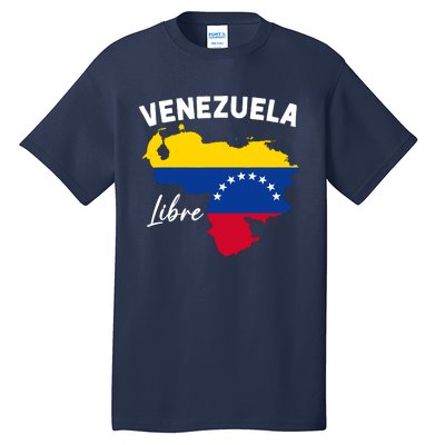 Venezuela Flag Map Proud American Venezuelan Venezuela Libre Tall T-Shirt