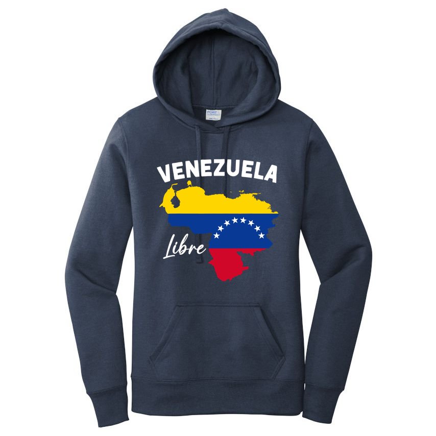 Venezuela Flag Map Proud American Venezuelan Venezuela Libre Women's Pullover Hoodie