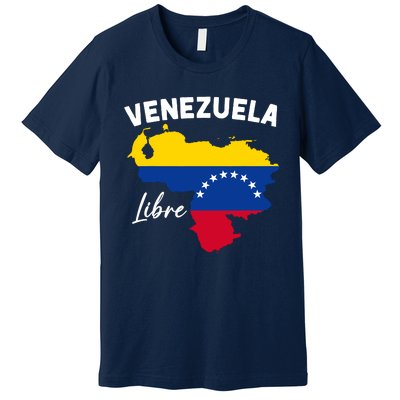 Venezuela Flag Map Proud American Venezuelan Venezuela Libre Premium T-Shirt