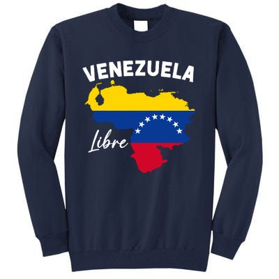 Venezuela Flag Map Proud American Venezuelan Venezuela Libre Tall Sweatshirt