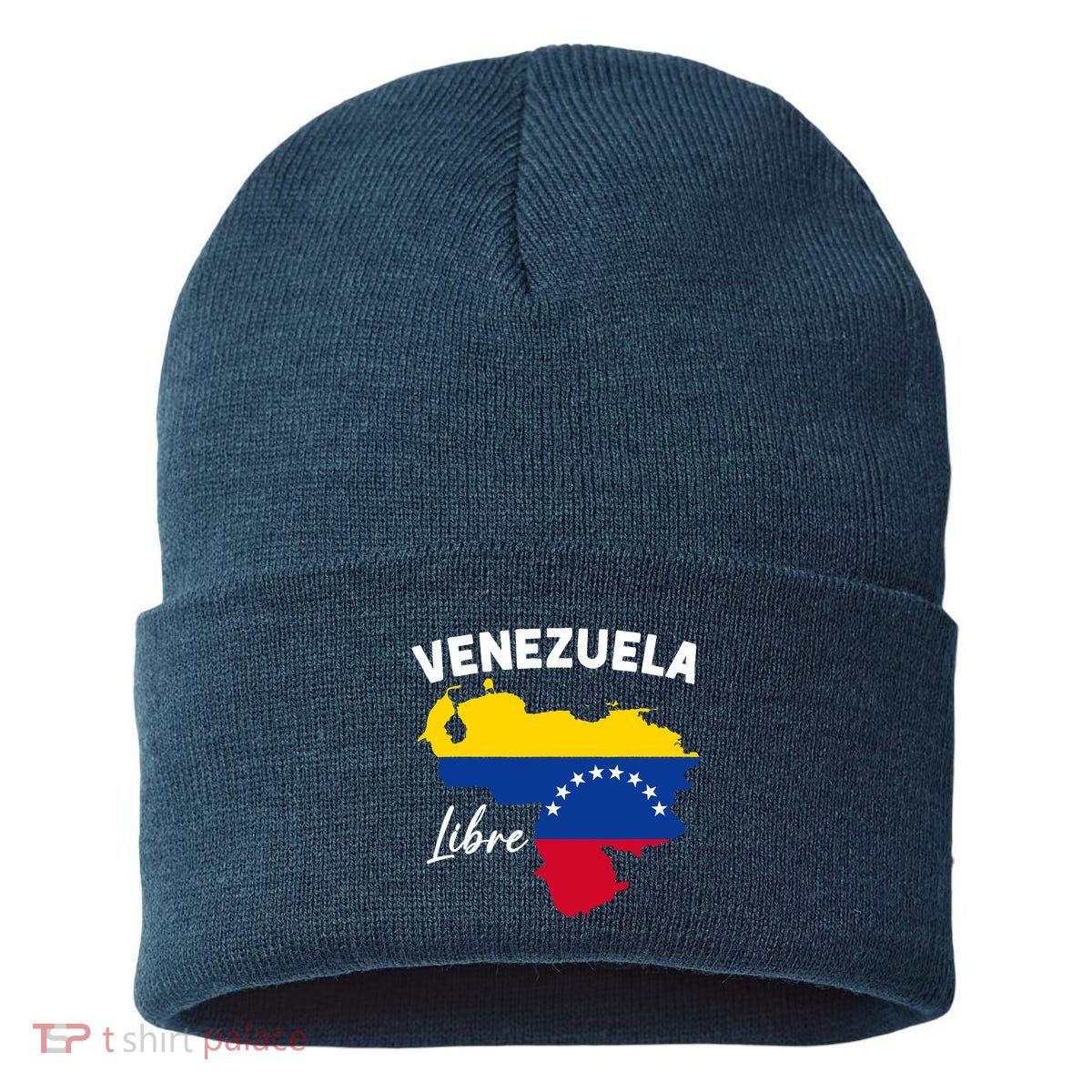 Venezuela Flag Map Proud American Venezuelan Venezuela Libre Sustainable Knit Beanie
