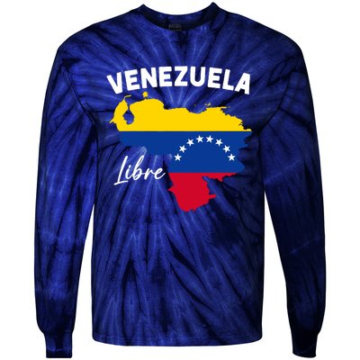 Venezuela Flag Map Proud American Venezuelan Venezuela Libre Tie-Dye Long Sleeve Shirt