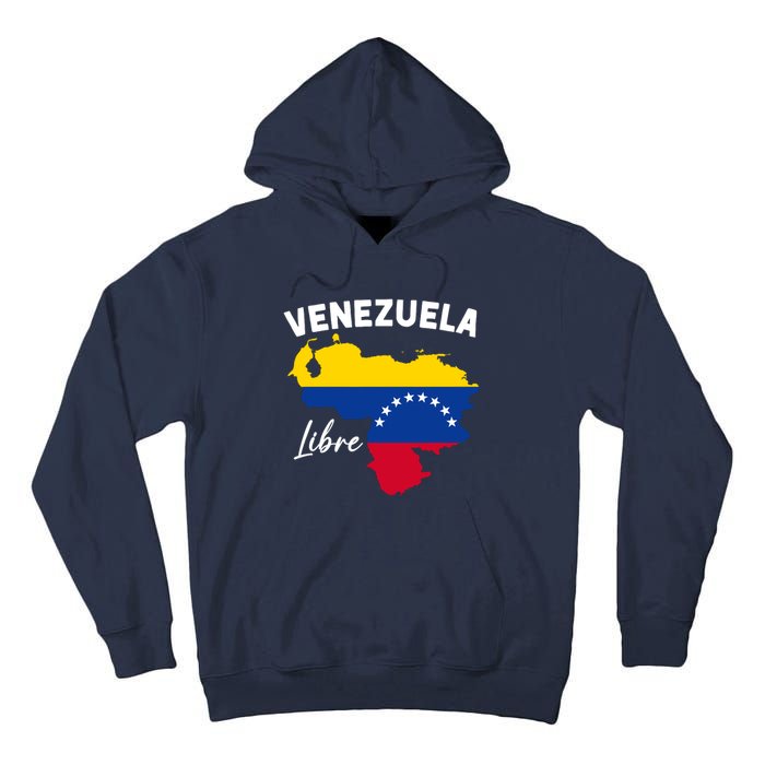 Venezuela Flag Map Proud American Venezuelan Venezuela Libre Tall Hoodie