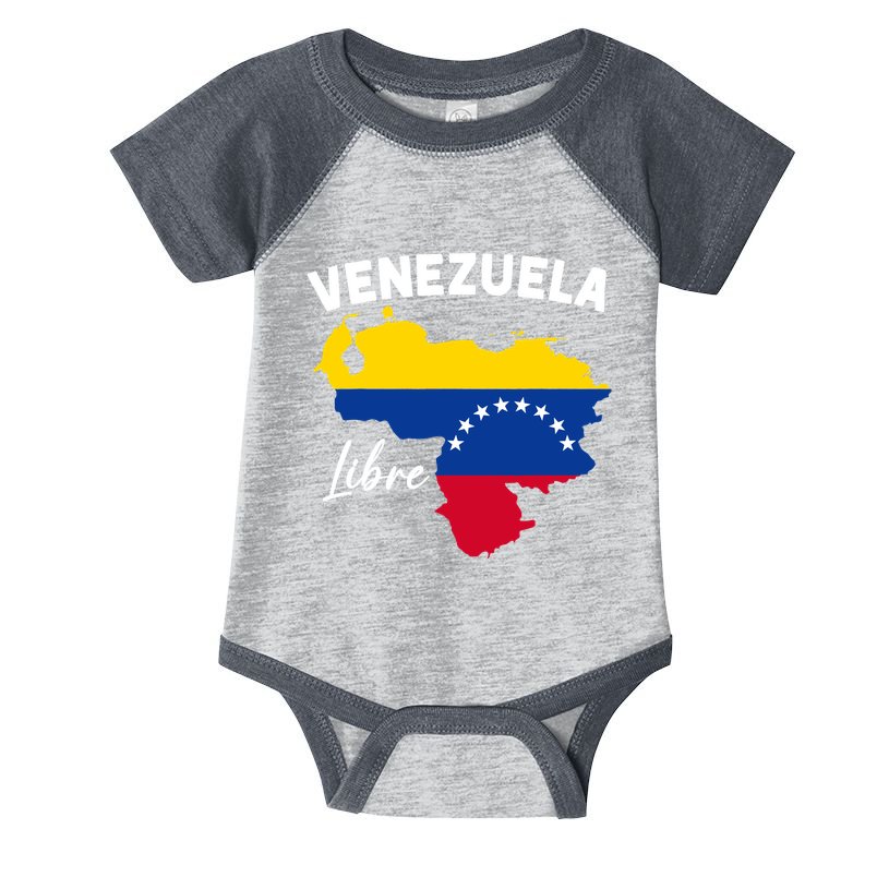 Venezuela Flag Map Proud American Venezuelan Venezuela Libre Infant Baby Jersey Bodysuit