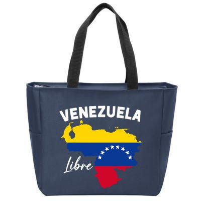 Venezuela Flag Map Proud American Venezuelan Venezuela Libre Zip Tote Bag