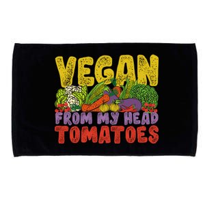 Vegan From My Head Tomatoet World Vegetable Day Plant Based Gift Microfiber Hand Towel