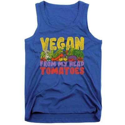 Vegan From My Head Tomatoet World Vegetable Day Plant Based Gift Tank Top