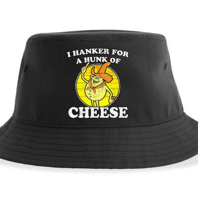 Vintage Funny Meme Retro I Hanker For A Hunk O Cheese Sustainable Bucket Hat