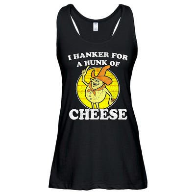Vintage Funny Meme Retro I Hanker For A Hunk O Cheese Ladies Essential Flowy Tank