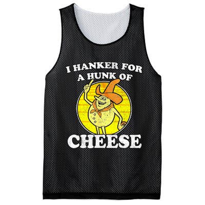 Vintage Funny Meme Retro I Hanker For A Hunk O Cheese Mesh Reversible Basketball Jersey Tank