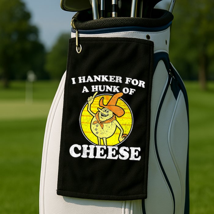 Vintage Funny Meme Retro I Hanker For A Hunk O Cheese Golf Towel