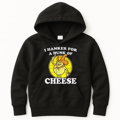 Vintage Funny Meme Retro I Hanker For A Hunk O Cheese Kids Hoodie