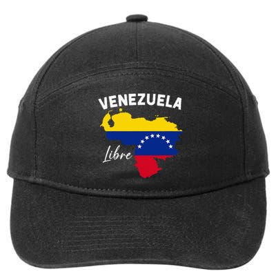 Venezuela Flag Map Proud American Venezuelan Venezuela Libre 7-Panel Snapback Hat