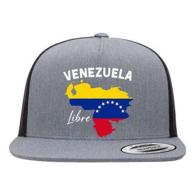 Venezuela Flag Map Proud American Venezuelan Venezuela Libre Flat Bill Trucker Hat