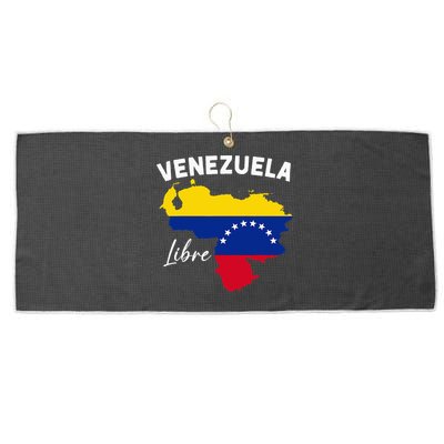 Venezuela Flag Map Proud American Venezuelan Venezuela Libre Large Microfiber Waffle Golf Towel