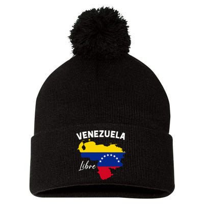 Venezuela Flag Map Proud American Venezuelan Venezuela Libre Pom Pom 12in Knit Beanie