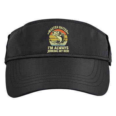 Vintage Fishing Master Baiter Im Always Jerking My Rod Funny Bass Dad Gift Adult Drive Performance Visor