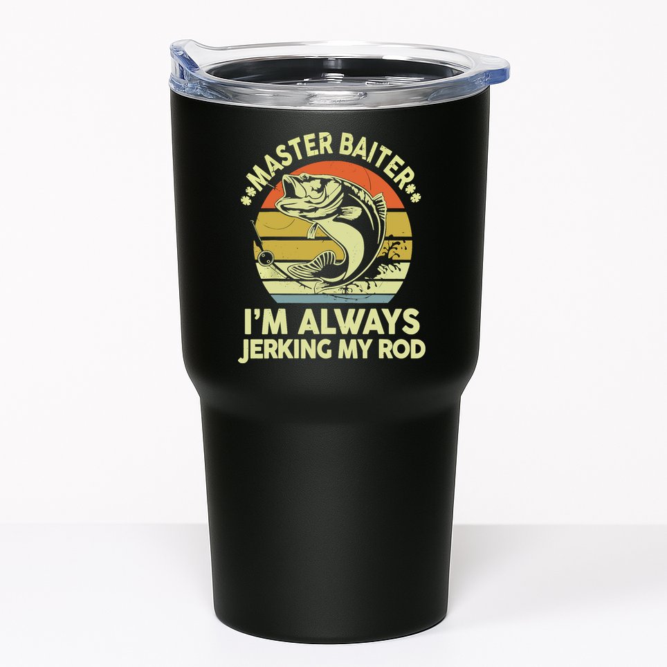 Vintage Fishing Master Baiter Im Always Jerking My Rod Funny Bass Dad Gift Tumbler